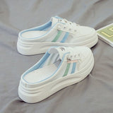 kamames kamames White Slippers Female 2024 New Mesh Breathable Baotou Platform Muffin Fashion Casual Small White Shoes
