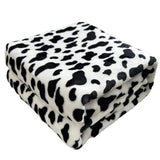 1pc Cow Printed Flannel Blanket, Double-sided Blanket Gift, Warm Soft Black And White Bed Blanket For Couch Bed Sofa Travelling, Birthday Gift Air Conditioning Blanket