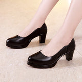 kamames High-Heeled, Thick-Heeled Work Shoes, Professional Work Shoes, Pointed Middle-Aged And Elderly Mother Shoes, Cheongsam, Show Women's Single Shoes.