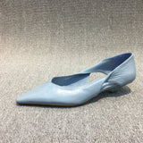 kamames Station Women's Shoes 2024 Spring New European PU Thin Heels Shallow Mouth Pointy Hollowed-Out Cats And Casual Single Shoes