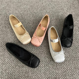 kamames Square Head Ballet Shoes Women's Shoes 2024 New Spring Minority Evening Mary Jane Peas Shoes