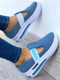 kamames Breathable Mesh Round Toe Platform Sports Shoes Women Size 43 Wedge Casual Sneakers Women Non Slip Vulcanized Shoes