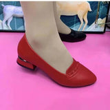 kamames kamames Soft Leather Single Shoes Female 2023 Spring And Autumn New Anti-Skid Soft Sole Comfortable Thick Heel Fashion Pointed One Foot Pedal Mother Shoes