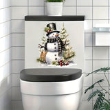 1pc Exquisite Christmas Snowman Toilet Sticker, Tasteless Waterproof Material, Home Wall Decoration Supplies, Beautiful Room Decoration Accessory