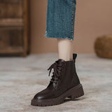 kamames Boots Women's Boots 2024 New Spring And Autumn Single Boots With Thick Soles Retro English Style Short Boots Fashion Shoes