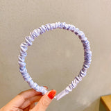 2021 New Women Girls Sweet Colorful Folds Bubble Simple Hairbands Sweet Headband Hair Hoops Hair Band Fashion Hair Accessories