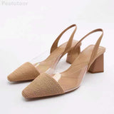 kamames ZARZ Summer Sandals Women 2022 Luxury Brand New Cross Leather Fashion Square Toe High Heel Muller Sandals Slippers Woman Shoes