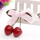 kamames Hot Sell Retro Vintage 50s 60s Women Cherry Bow Hair Clip Hairpins For Pinup Girls Vintage Party Vaction Hair Accessories