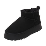 kamames Ankle Snow Boots Women Winter 2022 New Brand Fur Short Plush Warm Flats Slippers Platform Shoes Flip Flops Suede Boots