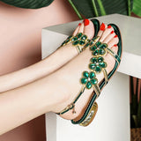 kamames Women's Sandals 2024 New High-Heeled White Crystal Wedding Shoes With Diamond Cheongsam Open Toe Bohemiaro Size Shoes