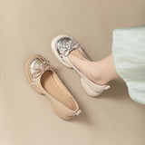 kamames kamames Comfortable French Retro Pearl Bowknot Bean Bean Shoes Female Thick Heel Thick Platform 2024 Spring And Autumn New Single Shoes