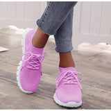 kamames Women Shoes 2022 Summer Mesh Breathable Sneakers Women Platform Casual Sport Shoes Women Comfort Lace Up Running Shoes Plus Size