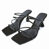 kamames ZA Brand 2022 Summer New White One Word With Fashion Square Toe High Heels Sexy Stiletto Muller Sandals And Slippers Women Shoes