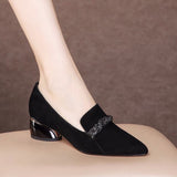kamames kamames New 2024 Korean Edition Fashion Pointed Thick Heel Single Shoes Women Pedal Casual High Heel Women's Shoes
