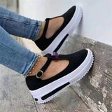 kamames Single Shoes 2023 Spring And Summer New Slope Heel Thick-Soled Sneakers Size 43 Women's Shoes