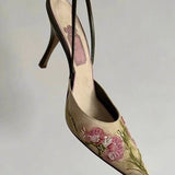 kamames kamames Pointed Thin Heels 2023 New Summer Chinese Style Shallow Hollow Out Single Shoes Women's Head Sandals