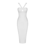 kamames Bandages Dress 2021 Summer Autumn Sexy Club Evening Party Hollow Out Sleeveless Elegant Dresses