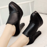 kamames Mouth Single Shoes 2023 Autumn Korean Version Pointed Thick Heels For Ladies Waterproof Platform Size 40-43 Women's Shoes