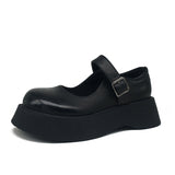 kamames Jane Single Shoes Women's 2024 Thick Soles Internet Celebrities Korean Version Of The Retro College British Style Big Head Small Leather Shoes