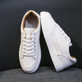 kamames kamames Summer New Leather Face Pure Color Flat Shoes Women's Students Light Women's Casual Sports Small White Shoes