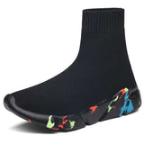 zingj For Women Vulcanized Shoes Female Socks Shoes Trainers Women Slip-on Stretch Platform Shoes Black Sneaker Femme
