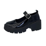kamames kamames Mary Jane Shoes With Thick Soles Of Muffins 2023 New Style Four Seasons Fashion Almost Thin Leather Shoes