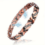 Womens 3500 Gauss Copper Magnetic Therapy Bracelet - Enhanced Lymphatic Drainage - Ideal for Health, Birthdays, Mothers Day, and Christmas Gifts - Includes Sizing Tool