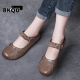 kamames comfortable autumn summer black leather shoes for women flatss oxford moccasins ballet shoes woman flat