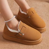 kamames Boots With Thick Soles Of Muffin 2024 New Winter Style Plush Shoes With Warm Woolen Cotton Shoes