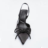 kamames ZAR Woman 2022 Shoes Spring Summer New Fashion Pointed Toe Black High Heels Sandals Slippers Women Luxury Brand Plus Size 41
