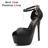 kamames Bling Sandals Women Shoes 2021 Gladiator High Heels 12CM Platform Sandals Pumps Peep Toe Ladies Shoes Party Bridal Wedding Shoes