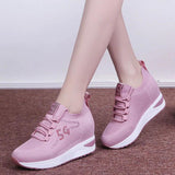 kamames Increase White Women Shoes 2022 Spring Mesh Breathable Sport Casual Shoes Women Wedge Platform Shoes Zapatos De Mujer