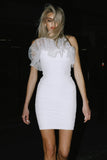 kamames Ruched Mini Bodycon Dress - White