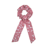 Women Streamers Scrunchies Polka Dot Floral Print Elastic Bow Hair Rope Girls Hair Ties Korean Sweet Hair Accessories Headwear