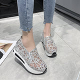 kamames And Autumn Pro-Style Summer Net Sheet Shoes With Thick Heels, Set Feet And Low Upper Casual Shoes Are Fashionable To Wear Overfoot Casual Shoes