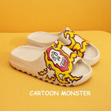 Womens Indoor Home Bathroom Slides Thick EVA Bottom Sole Summer Couple Cute Cartoon Non-Slip Shoes Soft Flat Slippers