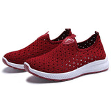 kamames Summer Women Shoes Women Breathable Mesh Sneakers Shoes Ladies Slip on Flats Socofy Loafers Shoes Fashion Trainers Women