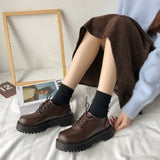 kamames Style Small Black Leather Shoes Spring 2024 New Vintage Single Shoes Flat-Soled Jk Student Muffin Shoes