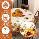 Vibrant Autumn Harvest Sunflower Tablecloth - Tablecloths with Rustic Farmhouse Style, Machine Woven Polyester Rectangle Table Cover for Kitchen Dining, Picnics, and Holiday Decorations - Perfect for Thanksgiving and Seasonal Home Decor