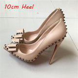 kamames brand 12cm high heels pointed toe sexy shallow women's shoes with rivet party evening shoes MD034 ROVICIYA