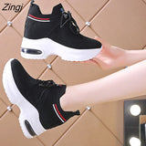 kamames Womens Sneakers Women's Designer Shoes Tennis Female Woman Fashion Trainers Heels Summer Autumn PU Fabric Retro Lace-Up
