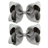 2Pcs/lot 4'' Cute Solid Grosgrain Ribbon Bowknot Hair Clips For Girls Handmade Hairpins Barrettes Headwear Kids Hair Accessories