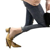 kamames kamames Cool Slippers Female Summer New French Chain Fashion With A Thick Heel Head Half Slippers High Heel Muller Shoes
