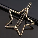 Fashion Metal Love Heart Hair Clip Elegant Star Round Barrette for Women Girls Sweet Hairpins Barrettes Hair Accessories