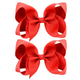 2Pcs/lot 4'' Cute Solid Grosgrain Ribbon Bowknot Hair Clips For Girls Handmade Hairpins Barrettes Headwear Kids Hair Accessories