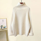 kamames Winter Warm Knitted Suit Women Long Sleeve Half Turtleneck Knitting Sweater And Wide Leg Pants Sets Outer Wear Loose Set