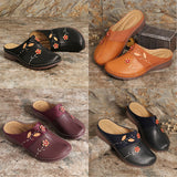 kamames Women's Shoes Are Specially Designed For Large-Size Baotou Women's Sandals, Flower Flat-Soled Women's Sandals.