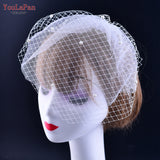 kamames YouLaPan VA01 Double layer White Birdcage veil Brides Luxury wedding accessories Beaded Birdcage Veil, Blusher Veil,Short Veil