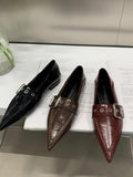 kamames New Light Extravagant Square Metal Buckle Deep-Mouth Commuter Shallow-Heeled French Vintage Shoes