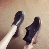 kamames 2023 First Layer Cowhide Platform Bottom Comfortable Women's Shoes Leisure Leather Comfortable Women's Single Shoes Middle-Aged And Elderly Mother Shoes